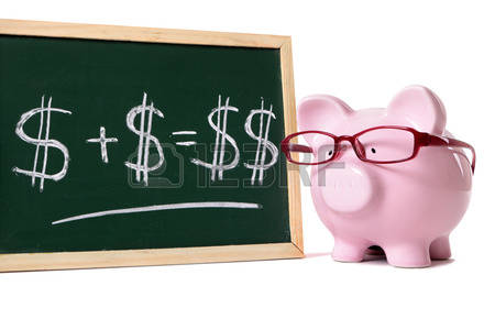 37453404-pink-piggy-bank-with-glasses-standing-next-to-a-blackboard-with-simple-money-math-isolated-on-a-whit